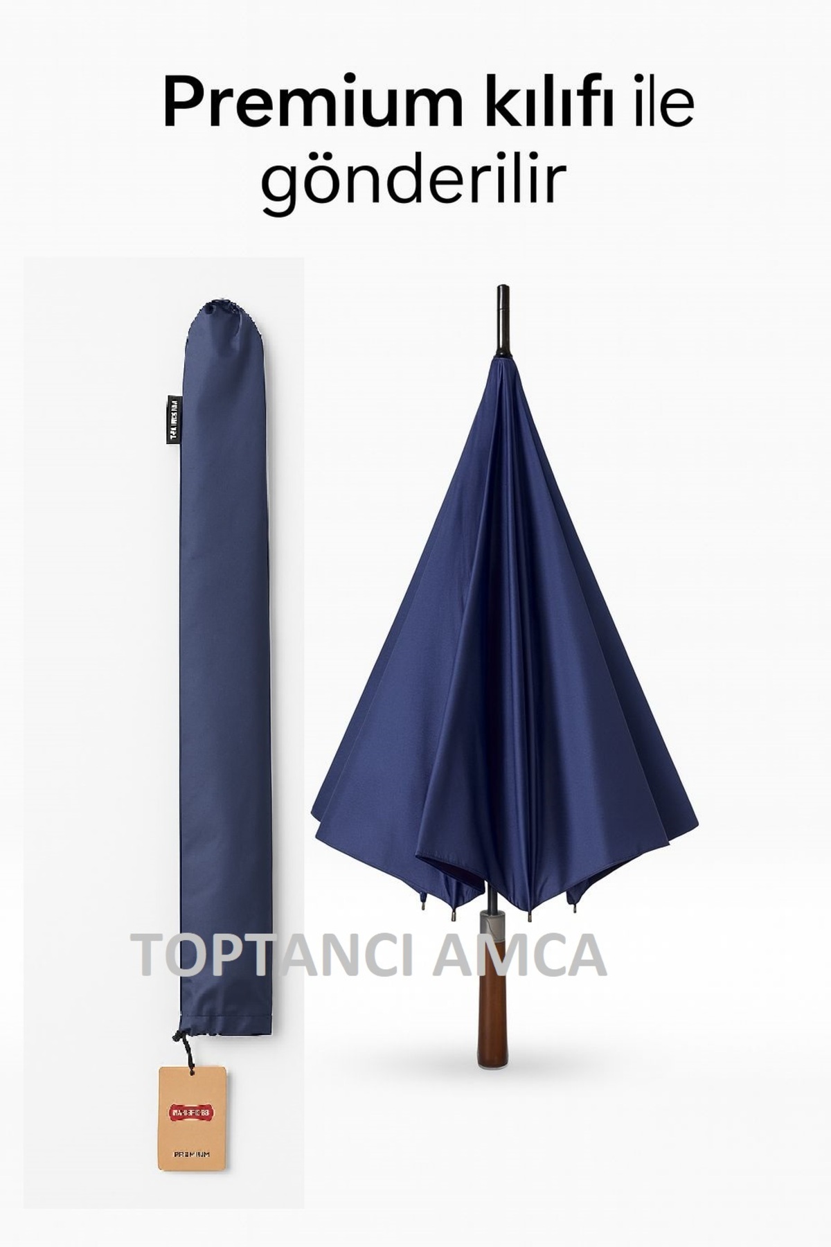parachase Premium 8 Telli Boy Şemsiye – Rüzgar Dayanıklı, Çelik Gövdeli, Ahşap Saplı 1