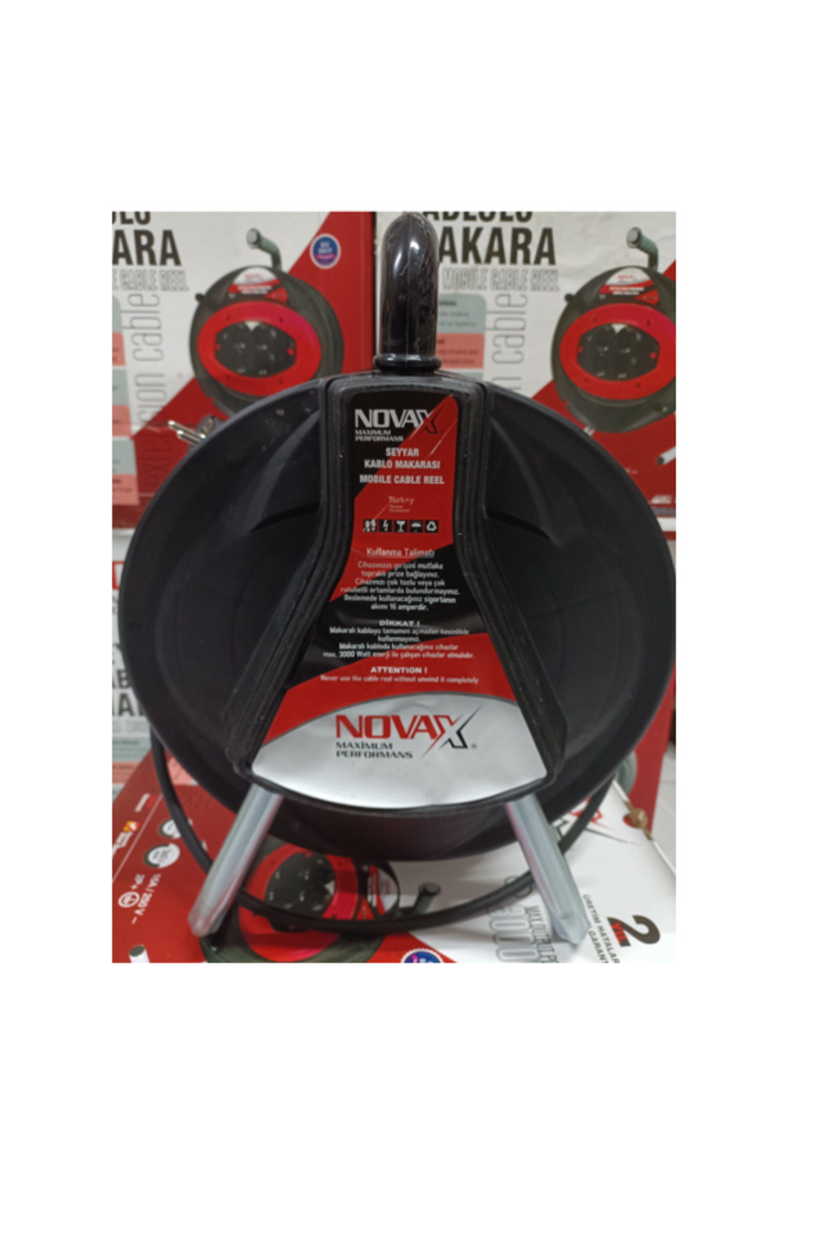 Novax Makaralı Ara Kablo Uzatma Kablosu Makaralı Priz Fiş Kalın 3x2.5 x 40 Metre 2