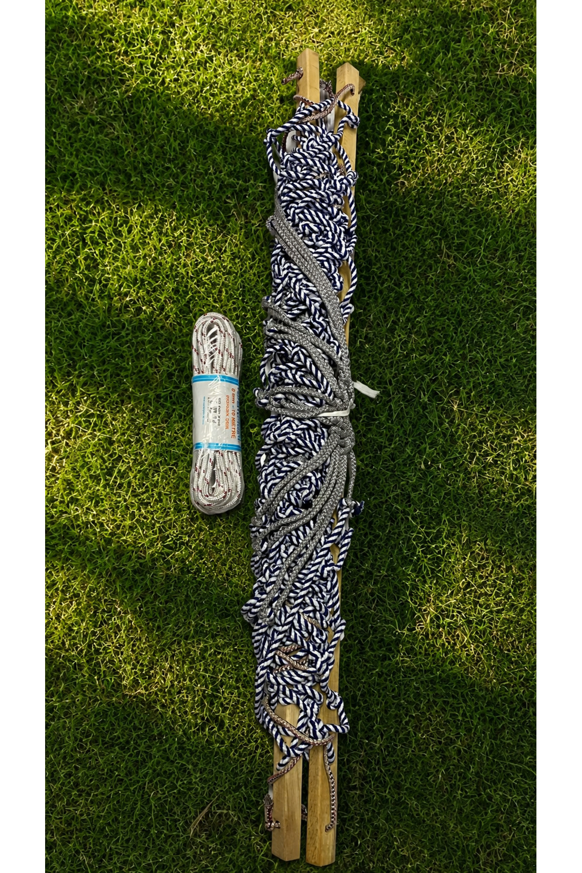 Özel tasarım ip hamak mavi beyaz işlemeli hamak salıncak çift kişilik hamak 120x 190 cm 6 metre bağlama ipli görseldeki gibi 2