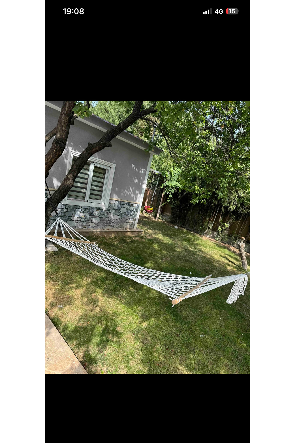 Kalın İpli El Örgüsü Hamak 120x200 cm Çift Kişilik Bahçe Hamağı 350 Kg Taşıma Kapasiteli Kayın Ağaçlı Kamp Balkon Teras Piknik Outdoor Dinlenme Hamağı Dayanıklı Örgü Hamak 2