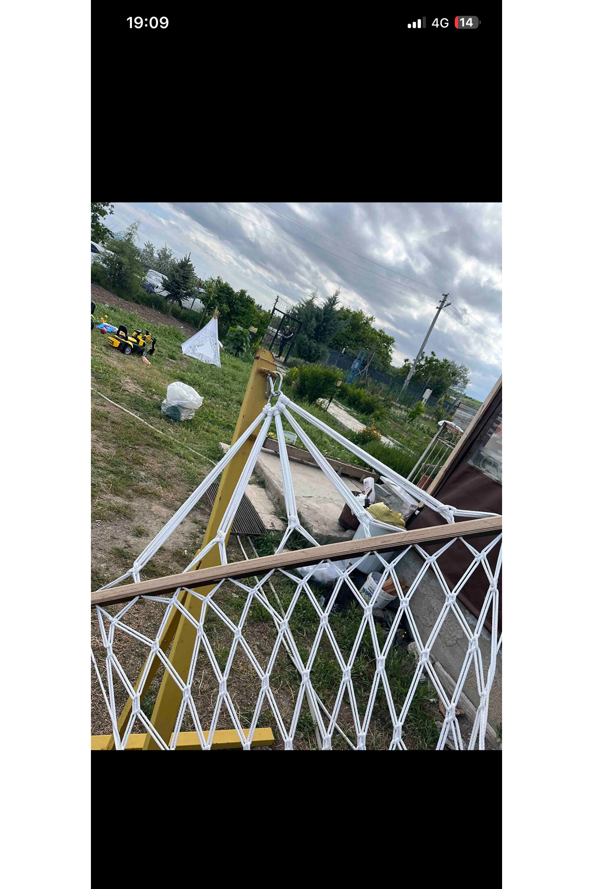 Kalın İpli El Örgüsü Hamak 120x200 cm Çift Kişilik Bahçe Hamağı 350 Kg Taşıma Kapasiteli Kayın Ağaçlı Kamp Balkon Teras Piknik Outdoor Dinlenme Hamağı Dayanıklı Örgü Hamak 3