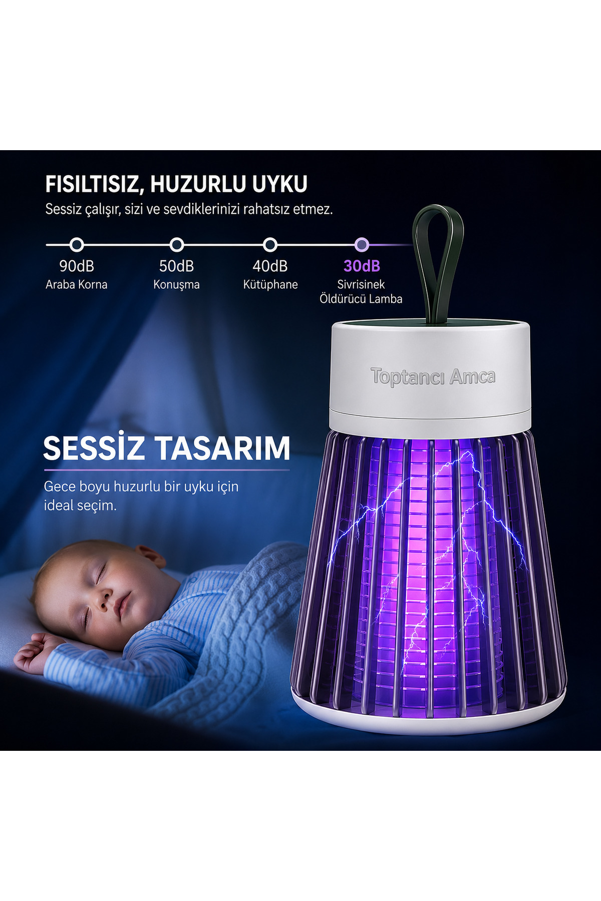 Mini Taşınabilir elektrik ve usb ile çalışan sinek öldürücü mavi ışık sinek cız uv lamba sıfır ses bebek odalarında kullanım 3