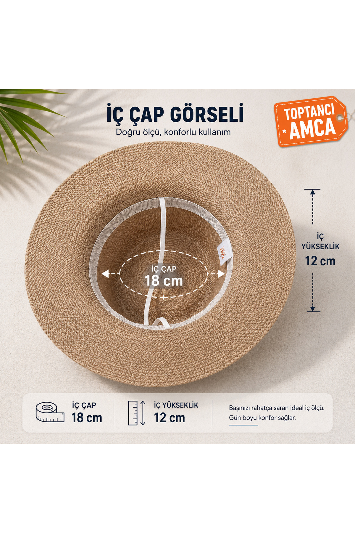 Deniz Şapkası Plaj Şapkası Güneşlik Premium Föter Şapka Hasır Şapka Hasır 3