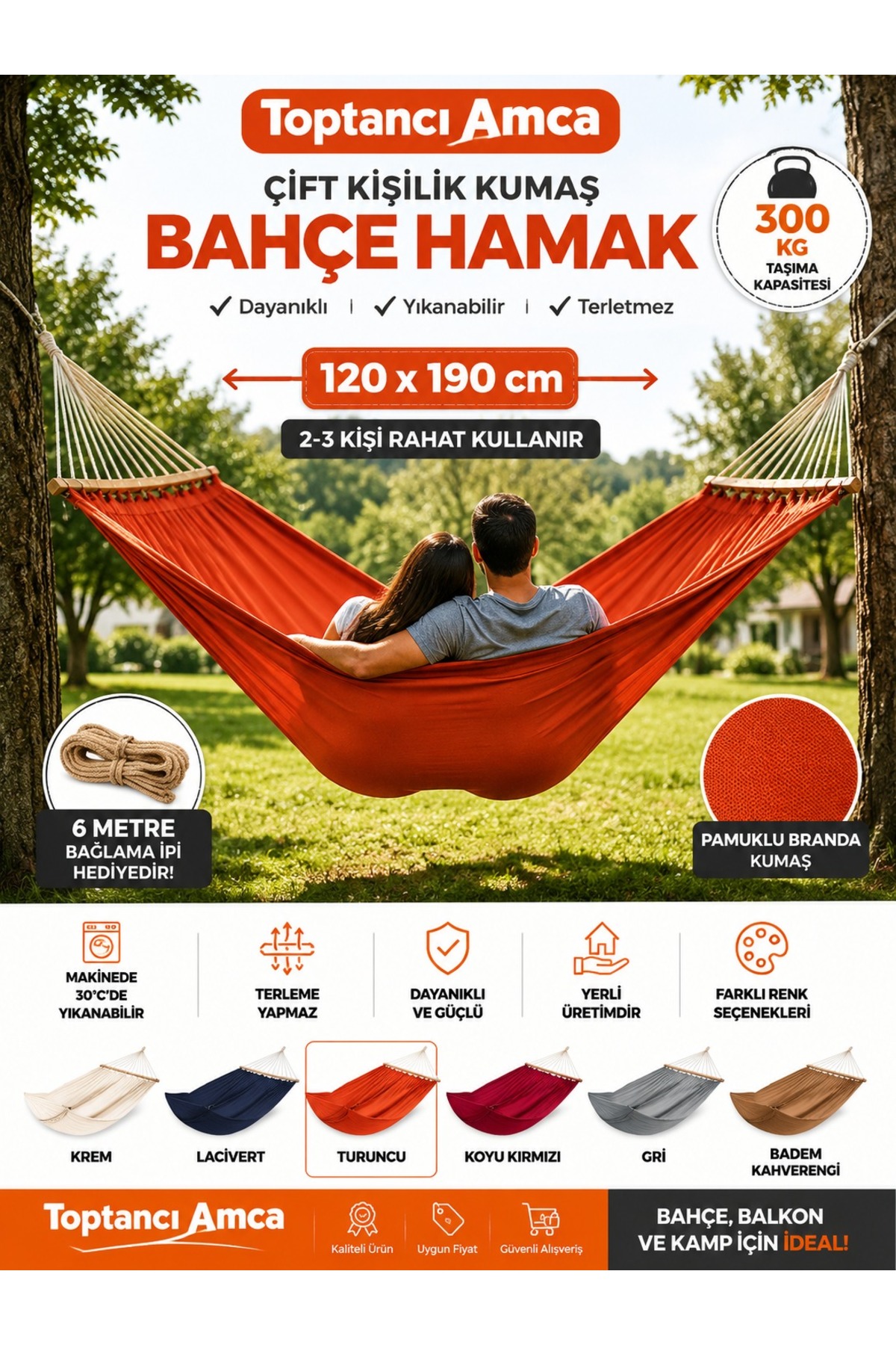 ÇİFT KİŞİLİK ÇOK RENKLİ KUMAŞ HAMAK SALINCAK HAMAK BELİ ACITMAZ OMURGA DOSTU HAMAK RENK STOK DURUMUNA GÖRE GÖNDERİLİR SORUNUZ - 1
