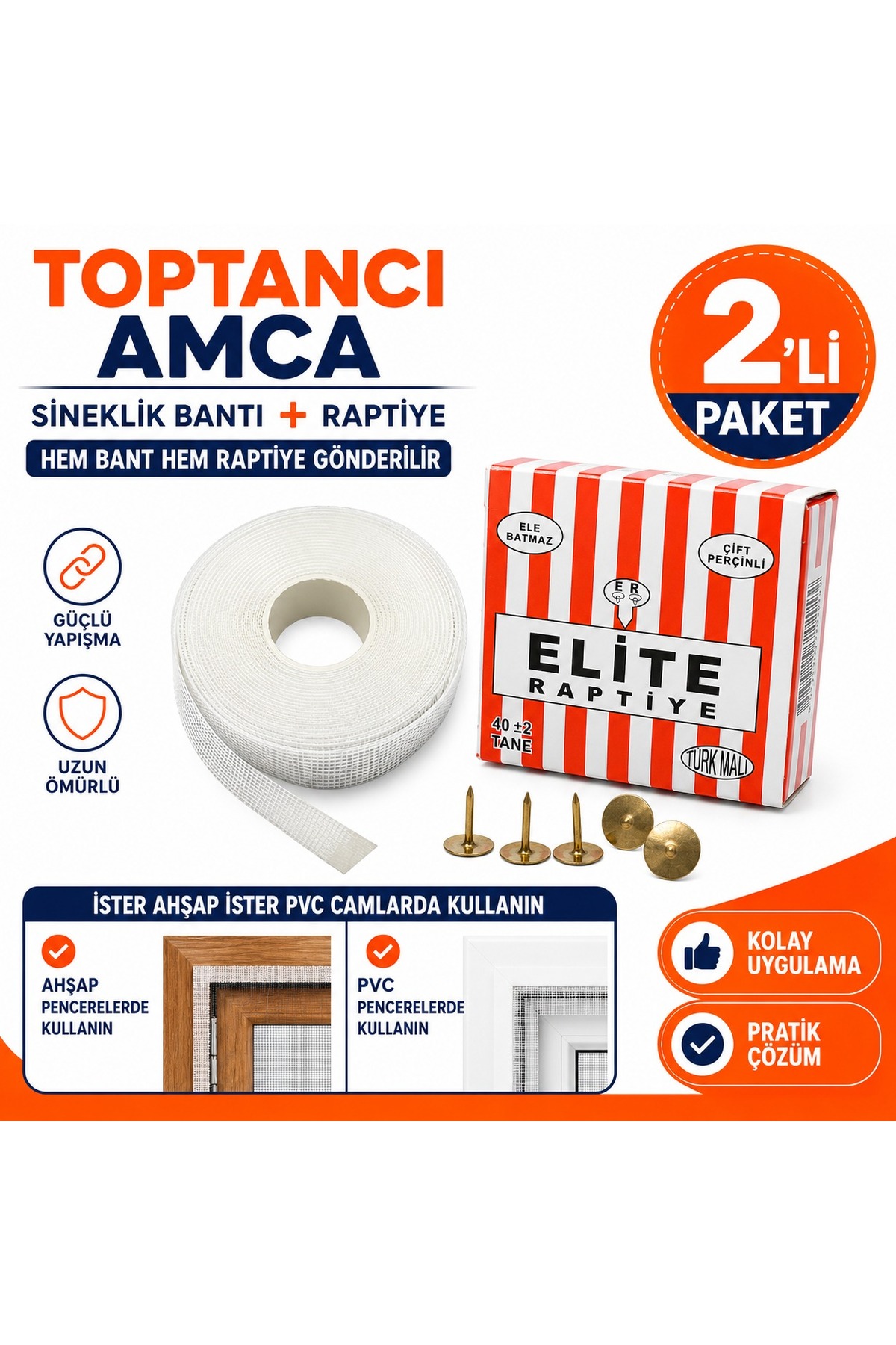 Sineklik Sinek Tülü Tek Kanat Cırt Çift Taraflı Bant Içindedir Ayrıca Ahşap Çitalar İçin Raptiyede Gönderilir 0,75M*1,25M 6 Adet 2
