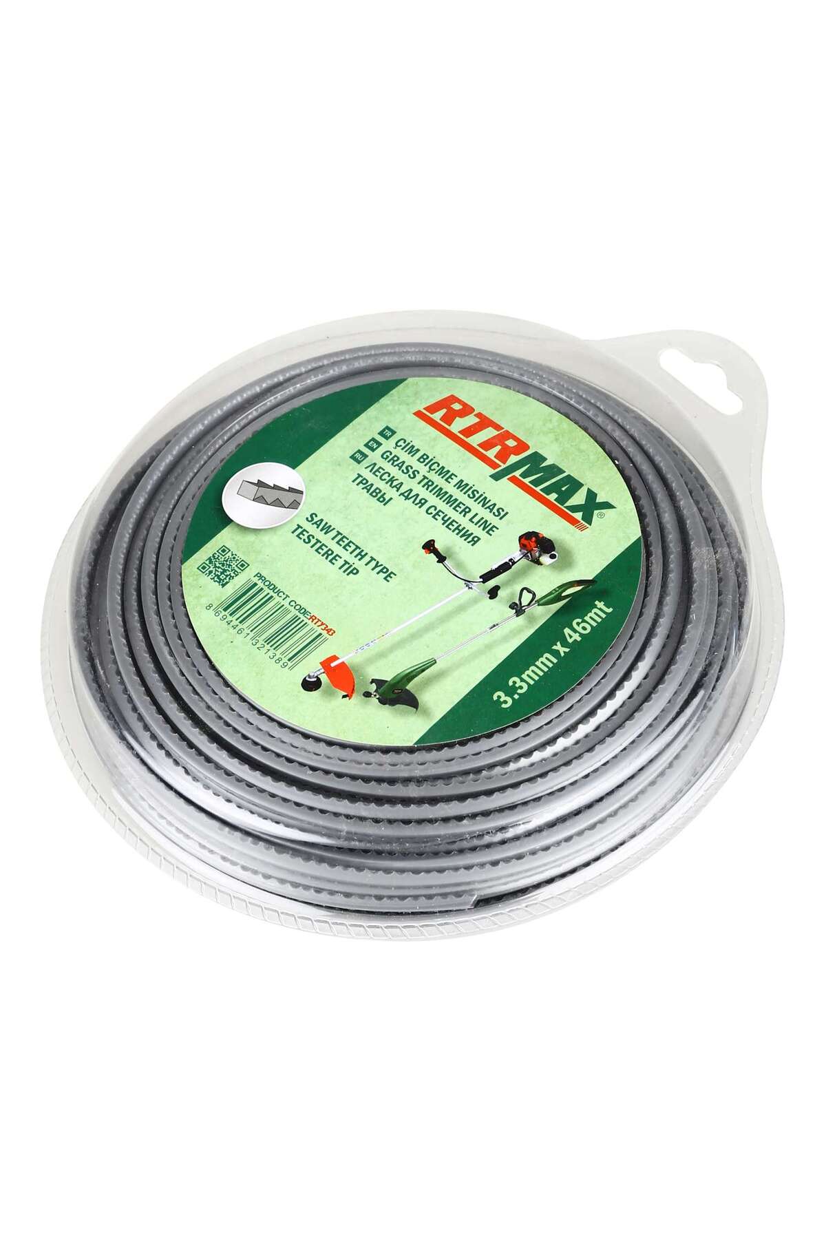 Esnek Tırpan Misinası rtrmax Ot Misinesi Esnek çabuk kırılmaz tırtıklı 3.3 x 46 metre 4LÜ AVANTAJLI PAKET - 1