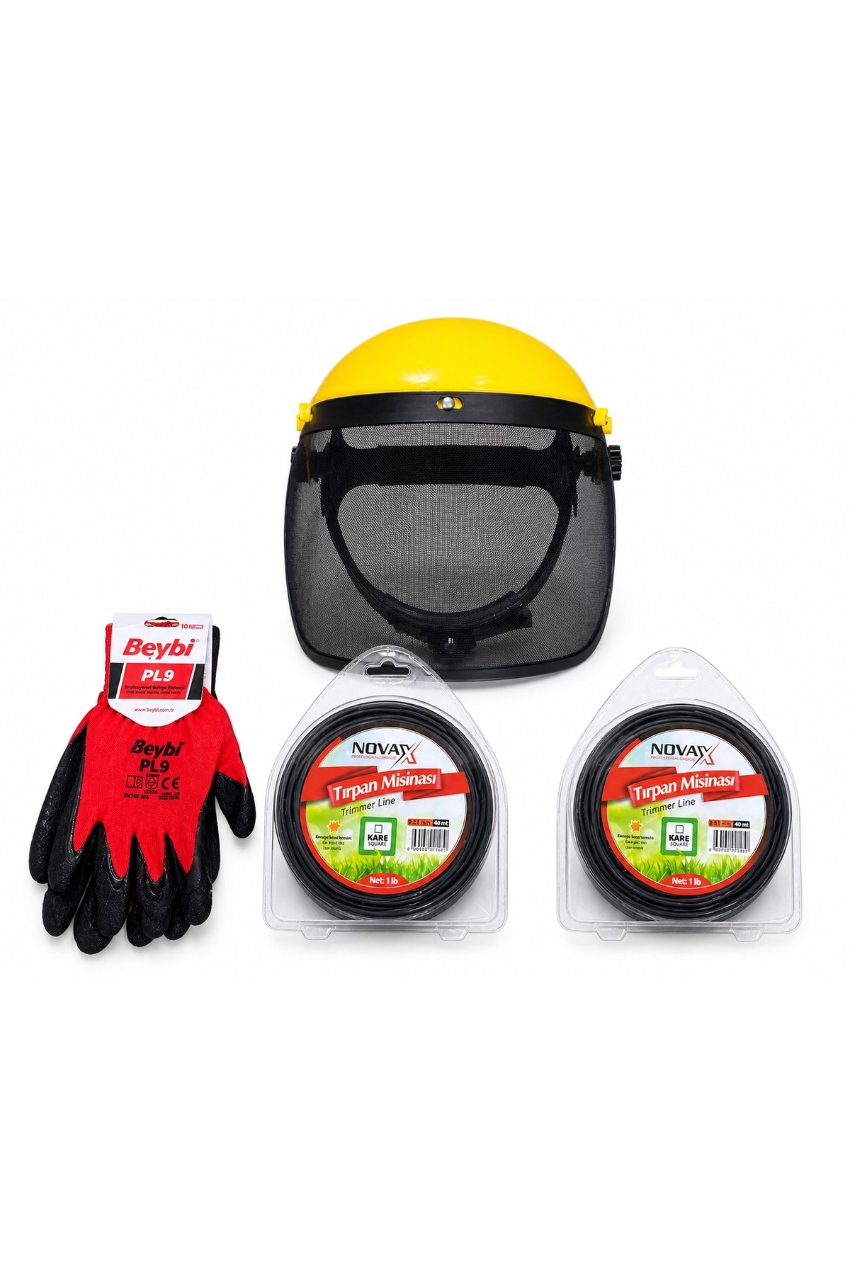 Profesyonel Seti 4 Parça – Yüz Koruyucu Maske + Beybi PL9 Eldiven + 2 Adet 3.5 mm Kare Misina (40 m) - 1