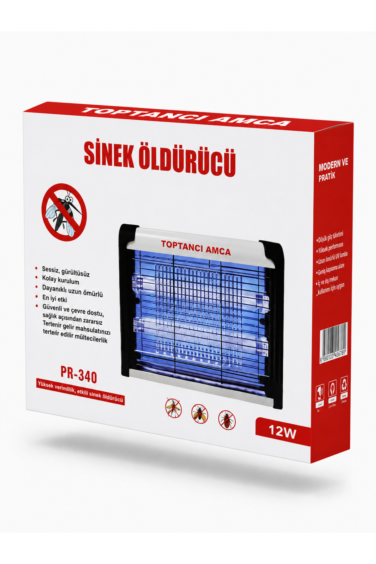 12W Elektrikli Sinek Öldürücü UV Lambalı Sivrisinek ve Böcek Öldürücü Cihaz Balkon Ev İşyeri İçin Sinek Cız 3