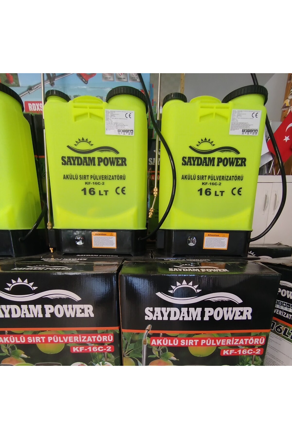 16 Litre Akülü Basınçlı İlaçlama Pompası Sırt Tipi Şarjlı Pülverizatör 10 Metre Atış 2