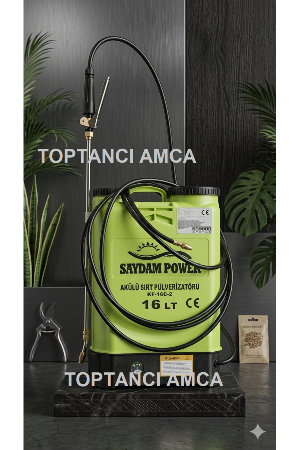 16 Litre Akülü Basınçlı İlaçlama Pompası Sırt Tipi Şarjlı Pülverizatör 10 Metre Atış 1