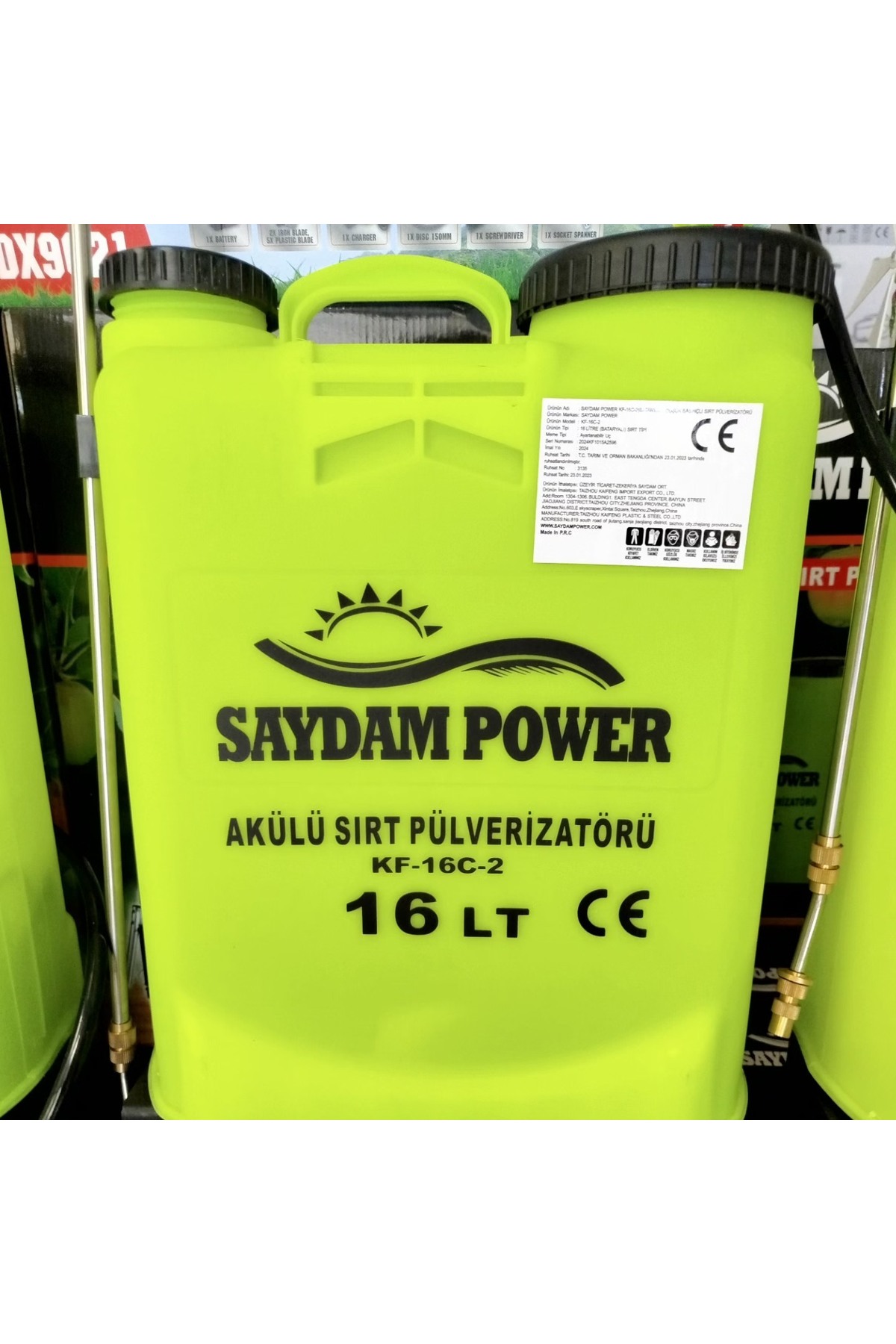 16 Litre Akülü Basınçlı İlaçlama Pompası Sırt Tipi Şarjlı Pülverizatör 10 Metre Atış 3