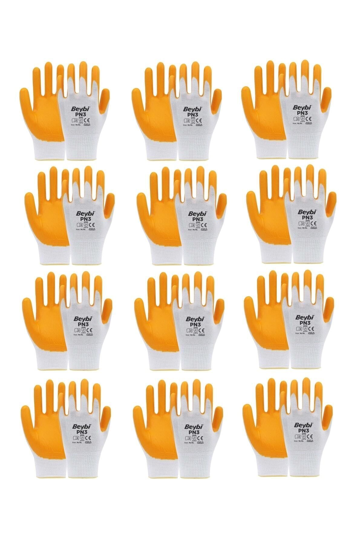 Eldiven Pn3 Sarı Nitril Eldiven 10 Numara ( 12 Çift ) 1