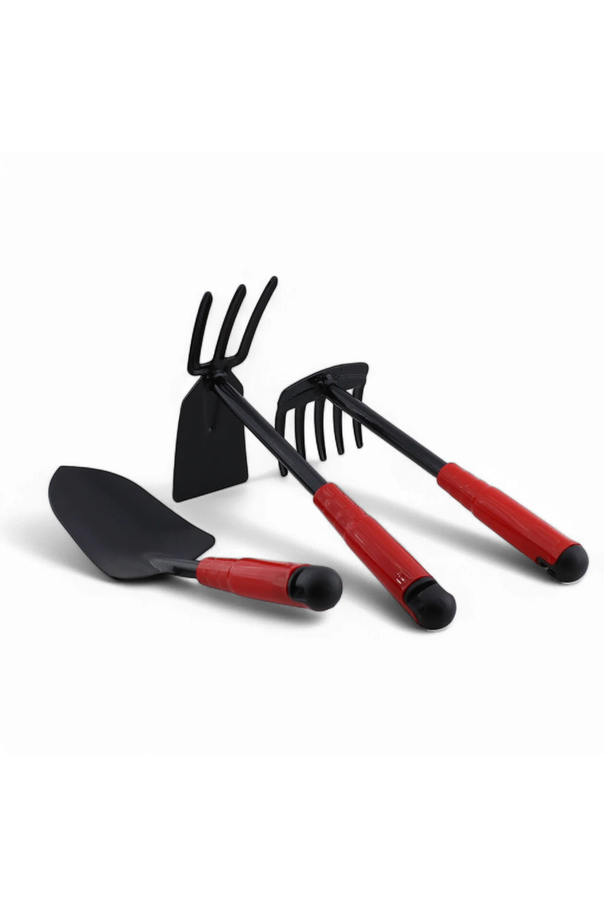 Hobi Çapa Tırmık 3'lü Set Metal Bahçe Tarla Çim Peyzaj Bitki Çiçek Ekme Toprak İşleme Küreği Küçük 2