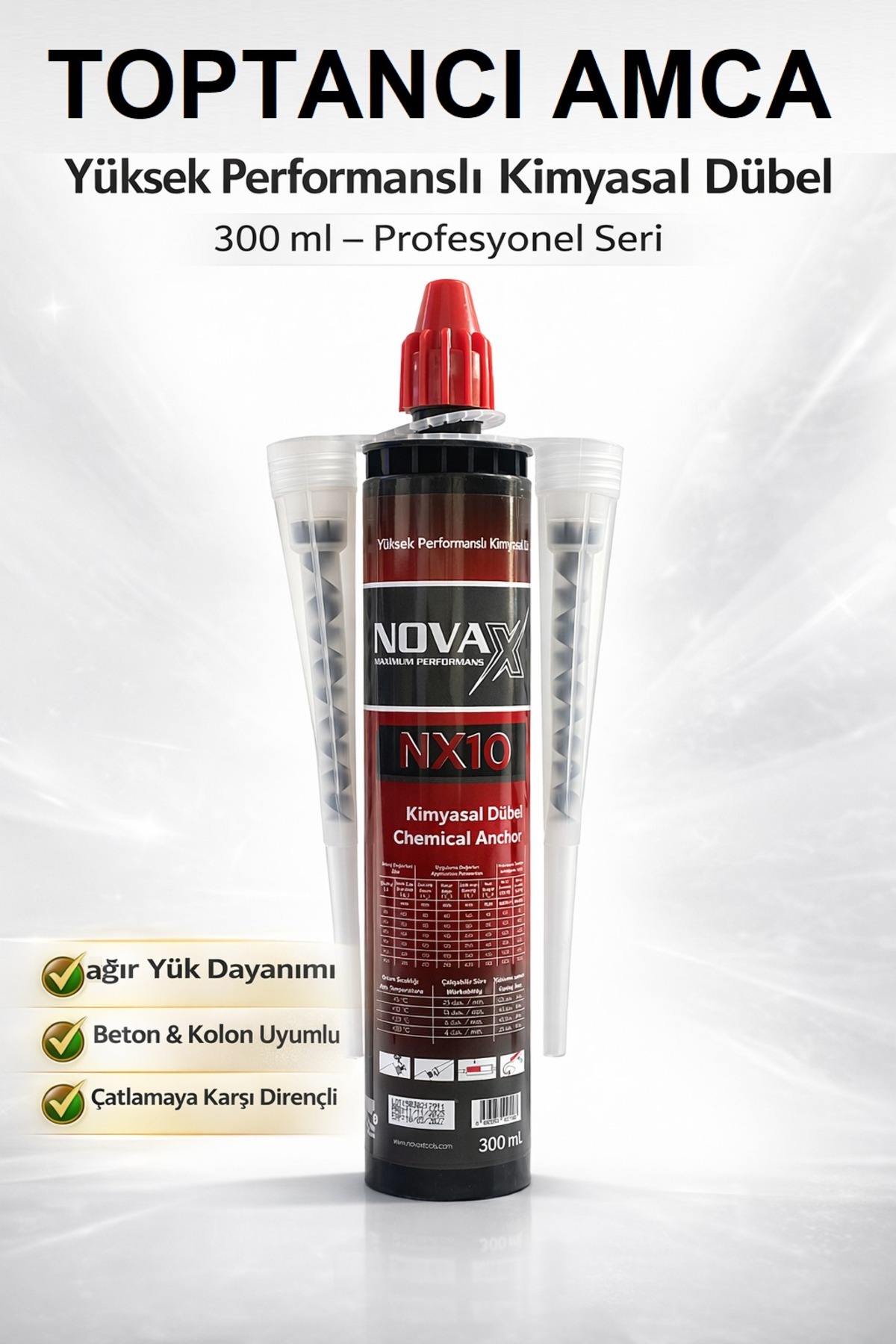 Kimyasal Dübel 300 ml 5’li Set Kimyasal Ankraj – Beton İçin Yüksek Mukavemetli NX10 4