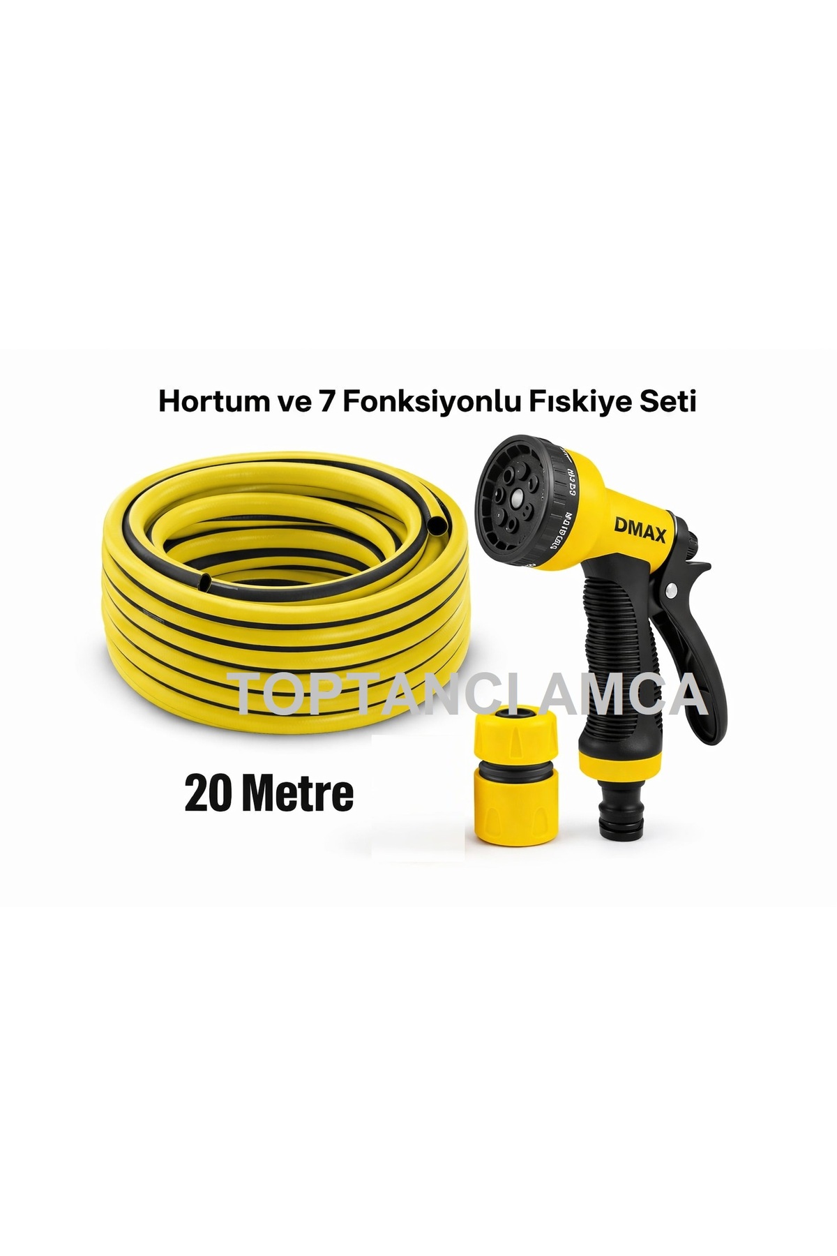 Sağlam Bahçe balkon hortumu 3 katlı +Fıskiye tabanca ayarlı 20 metre 1/2 ınc tüm musluklara uyumlu 1