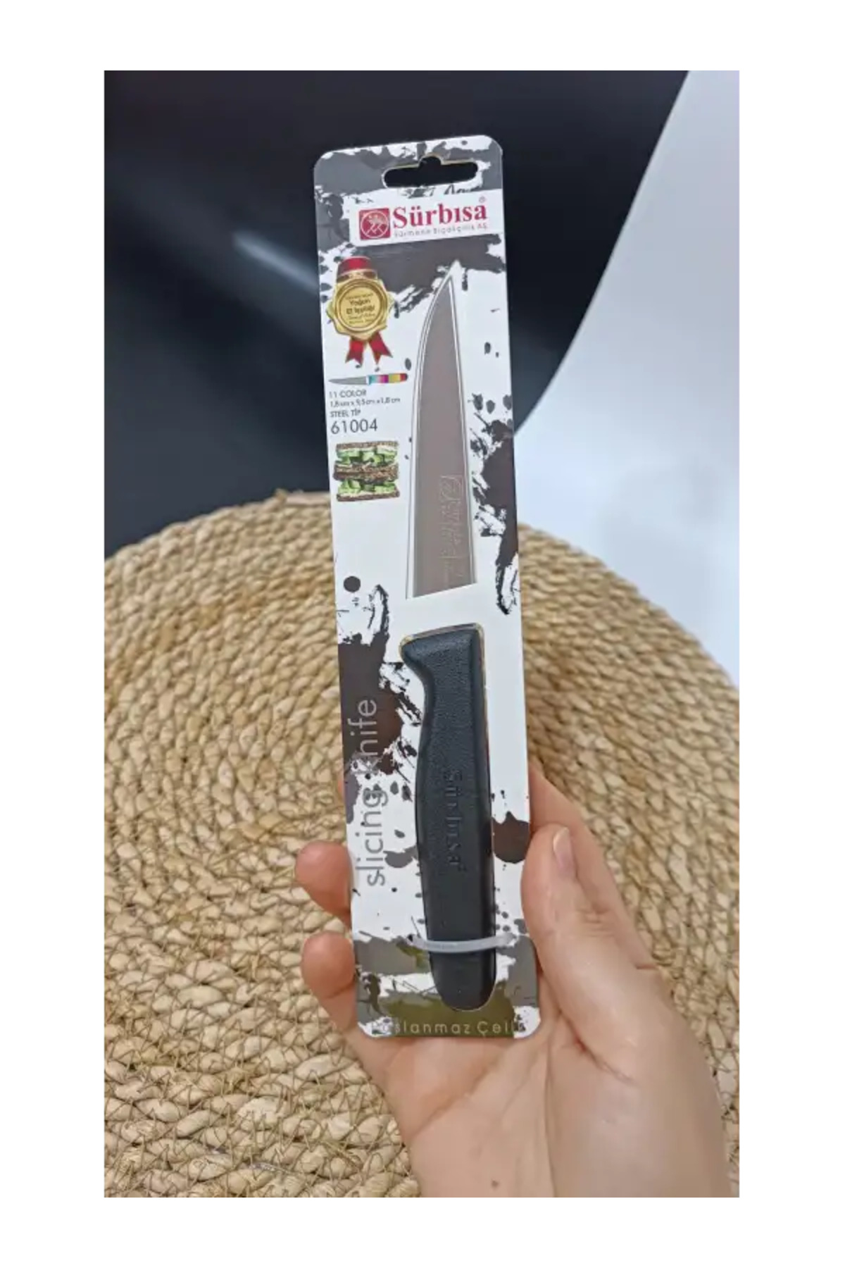 Sürbisa SİYAH RENK! 61004 Lazer Kesim Sebze Ve Soyma Bıçağı - 12'li Paket 4