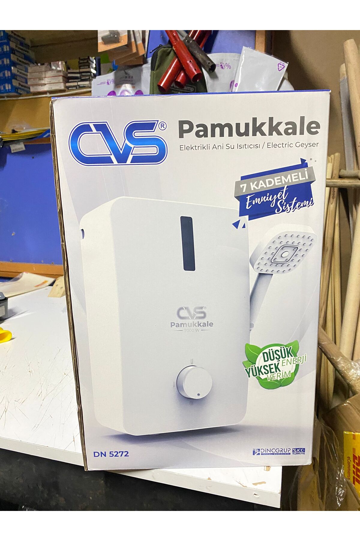 Yangına karşı alev almayan Şofben 3 Kademeli Üst Kalite 7000 watt ikaz lambalı Ani su ısıtıcısı