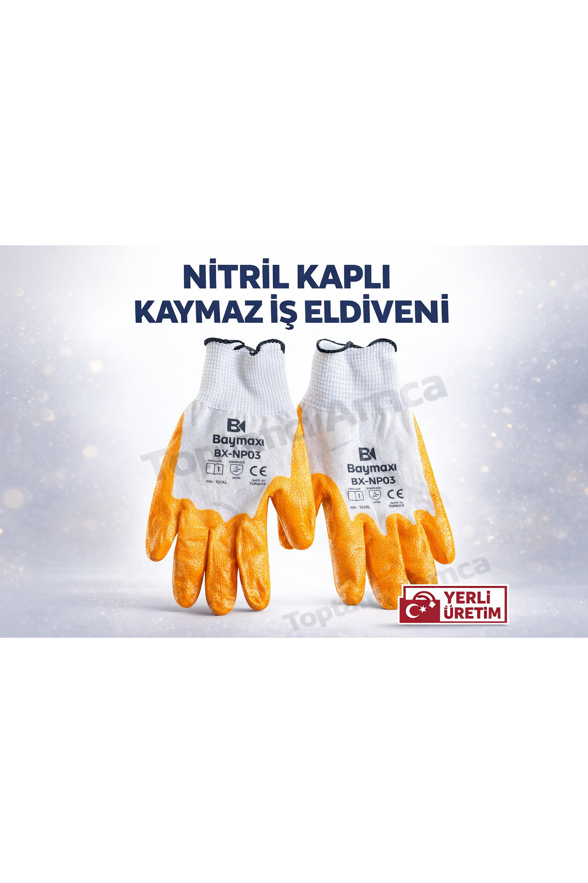 12 çift eldiven sarı iş eldiveni nitril kaplama ucuz mal değildir no:10 2