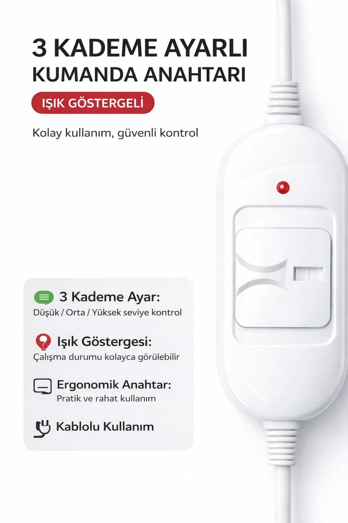 Elektrikli Battaniye Çift Kişilik 120x160 cm – Keçe Yüzey, Isı Ayarlı, Çantalı Toptan Fiyat 3