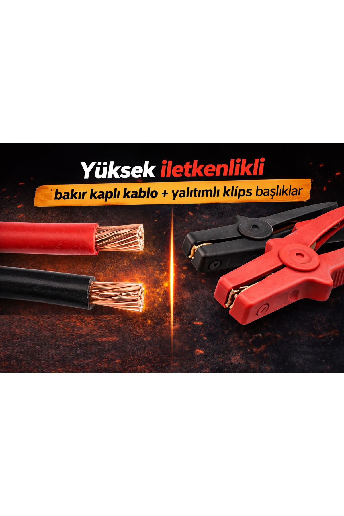 Profesyonel Akü Takviye Kablosu Seti 16mm2 2.5 Metre + Katlanır Numaratör - Tüm Araçlara Uygun 4