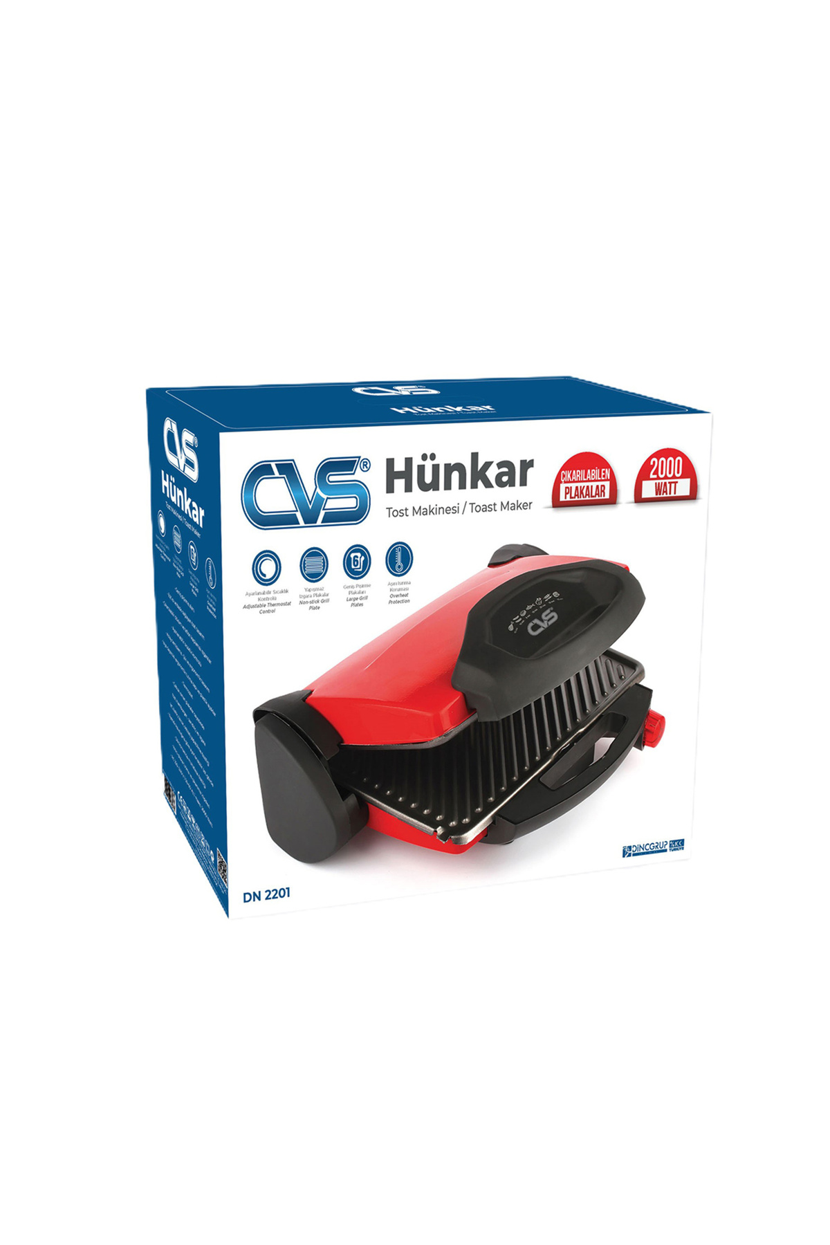 Hünkar 2000W Çıkarılabilir Plakalı Tost Makinesi ve Taşhan Ocak Üstü Tost Makinesi Seti 3