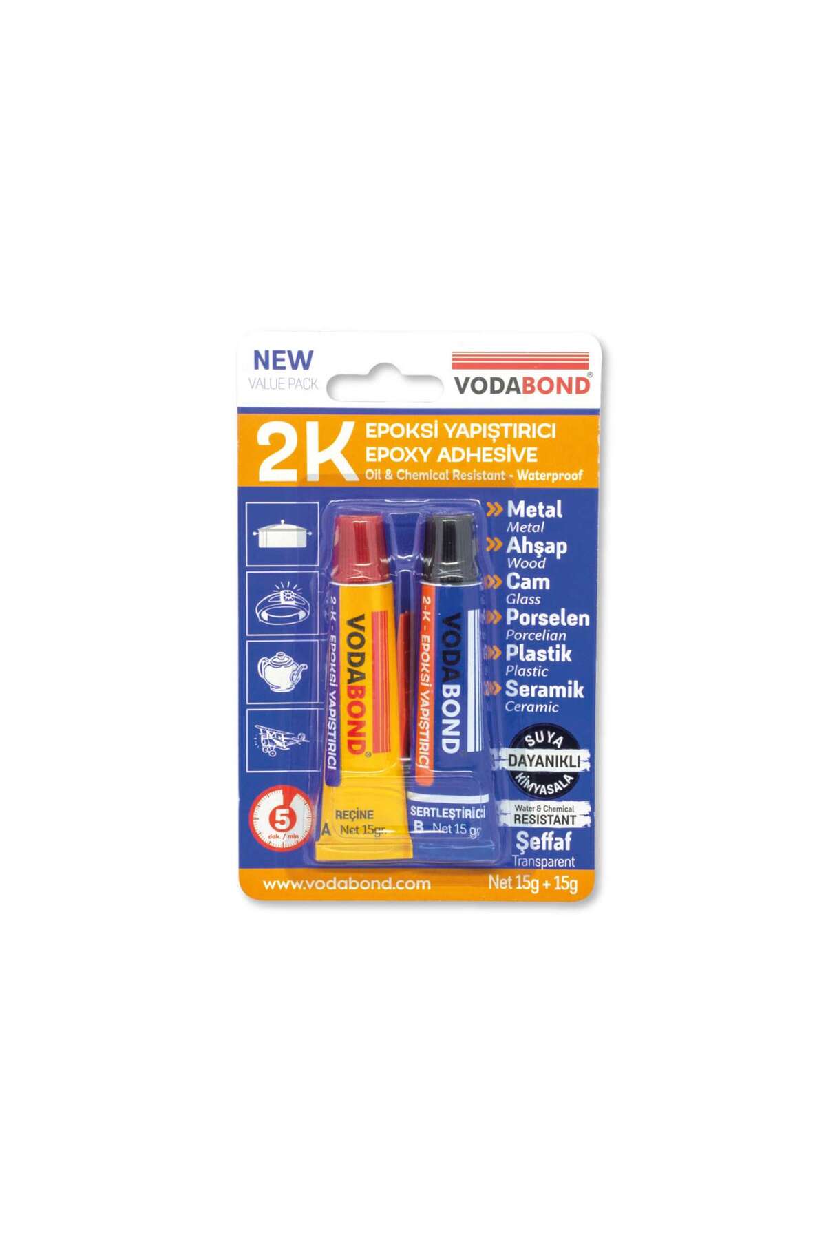 2K Güçlü Epoksi Yapıştırıcı Metal Plastik Cam Dekoratif İşler İçin Cam Yapıştırıcı (2 Paket) 5