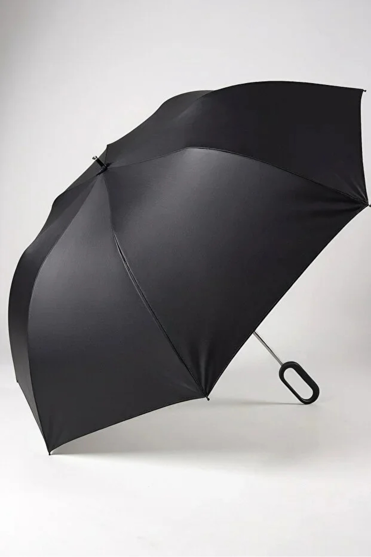 Hook Kancalı Siyah Kılıflı Unisex Kaliteli Full Otomatik Şemsiye 10 Telli Siyah 105 cm çaplı 5