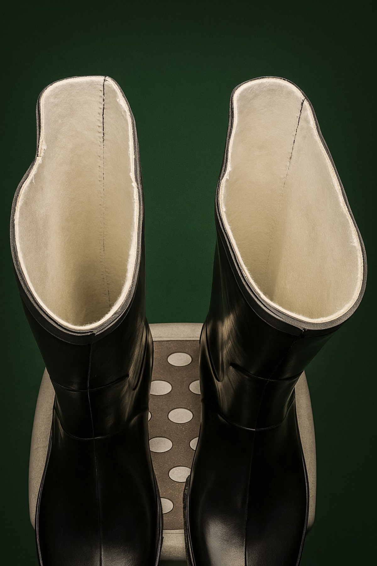Kaymaz Taban Lastik Çizme Siyah Kısa Tip Çizme İçi Yünlü Çizme Isıyı tutar 5