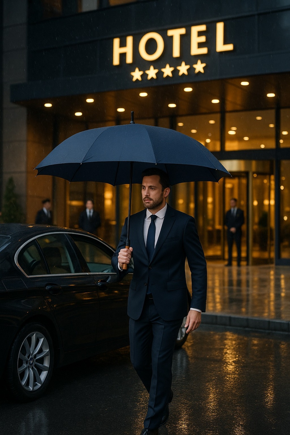 Protokol Şemsiyesi Business Umbrella Blue Mavi Premium Kılıflı Şemsiye 8 Telli 2