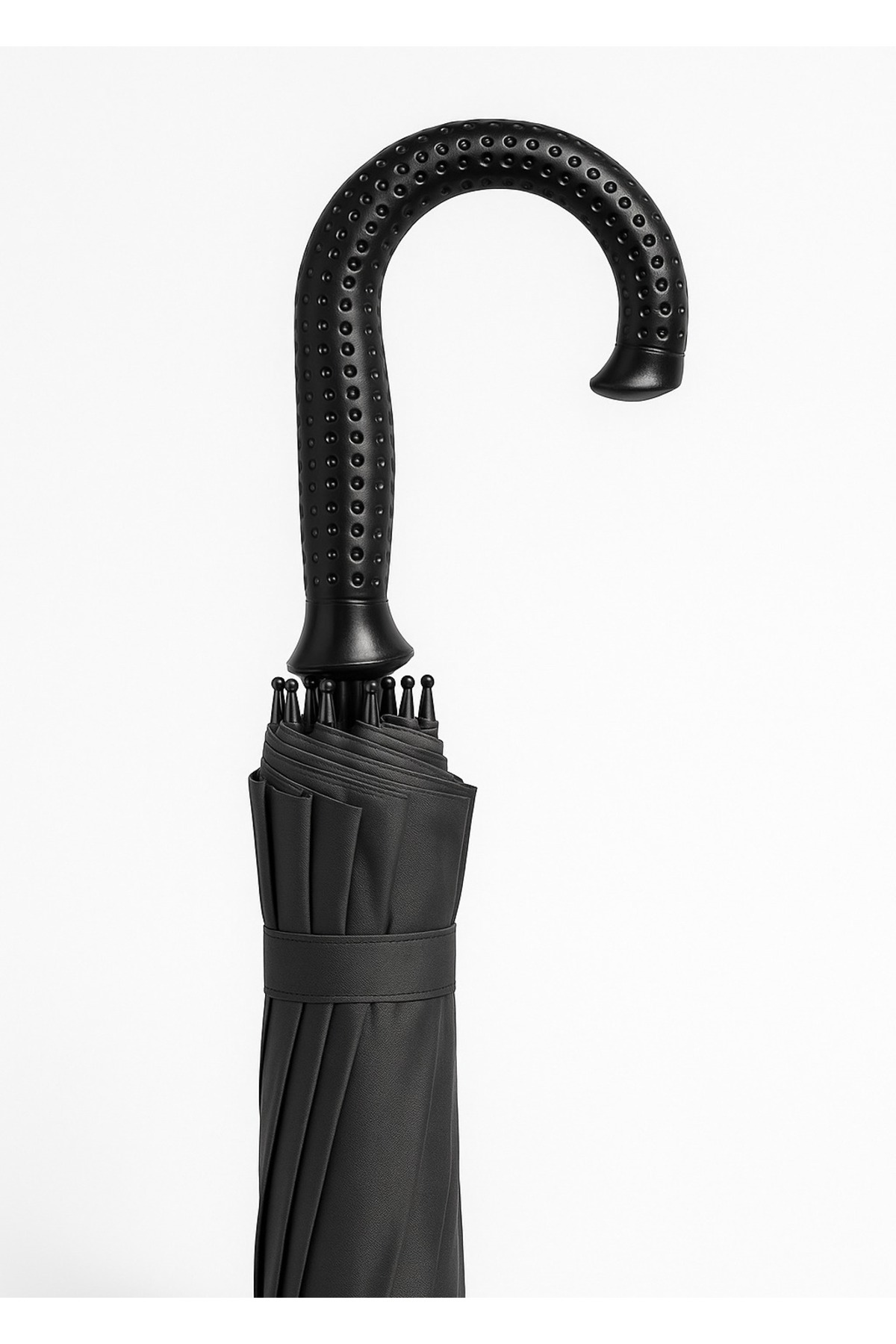 Şemsiye 16 Telli Dışı Siyah İçi Gri Yağmur Şemsiyesi taşıma ve KORUMA KILIFLI 100 CM ÇAPlı 4