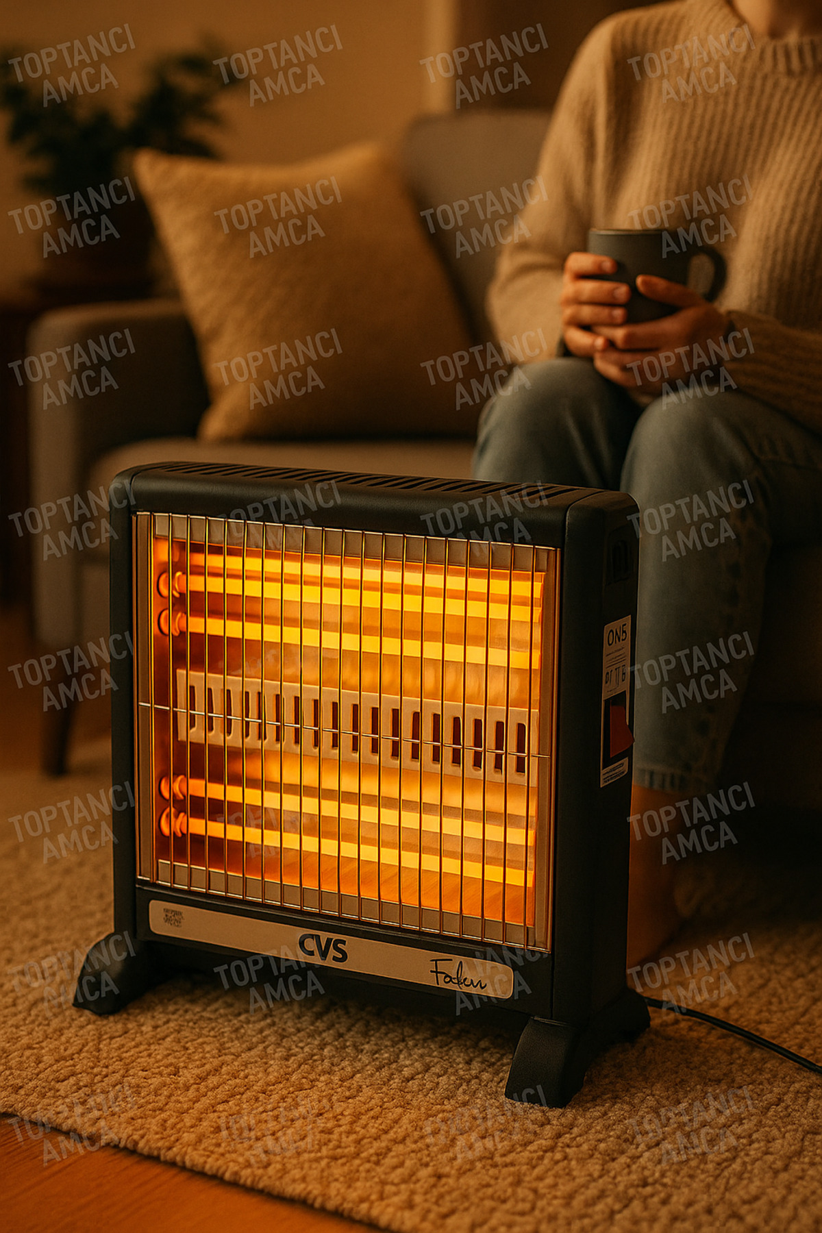 Elektrikli Soba Elektirikli Isıtıcı 1000 W Şömine Tipi Quartz YENİ AZ ENERJİ 30x50 cm