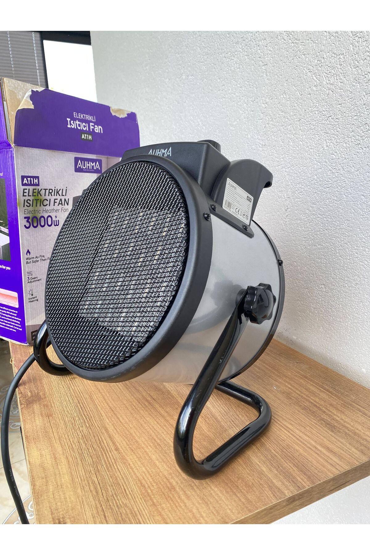 Fanlı Isıtıcı Elektrikli 3000W Fan 2.5 Kg 27x17x28.5 Cm Gri Renk Isıtıcı Havayı Kurutmaz 2