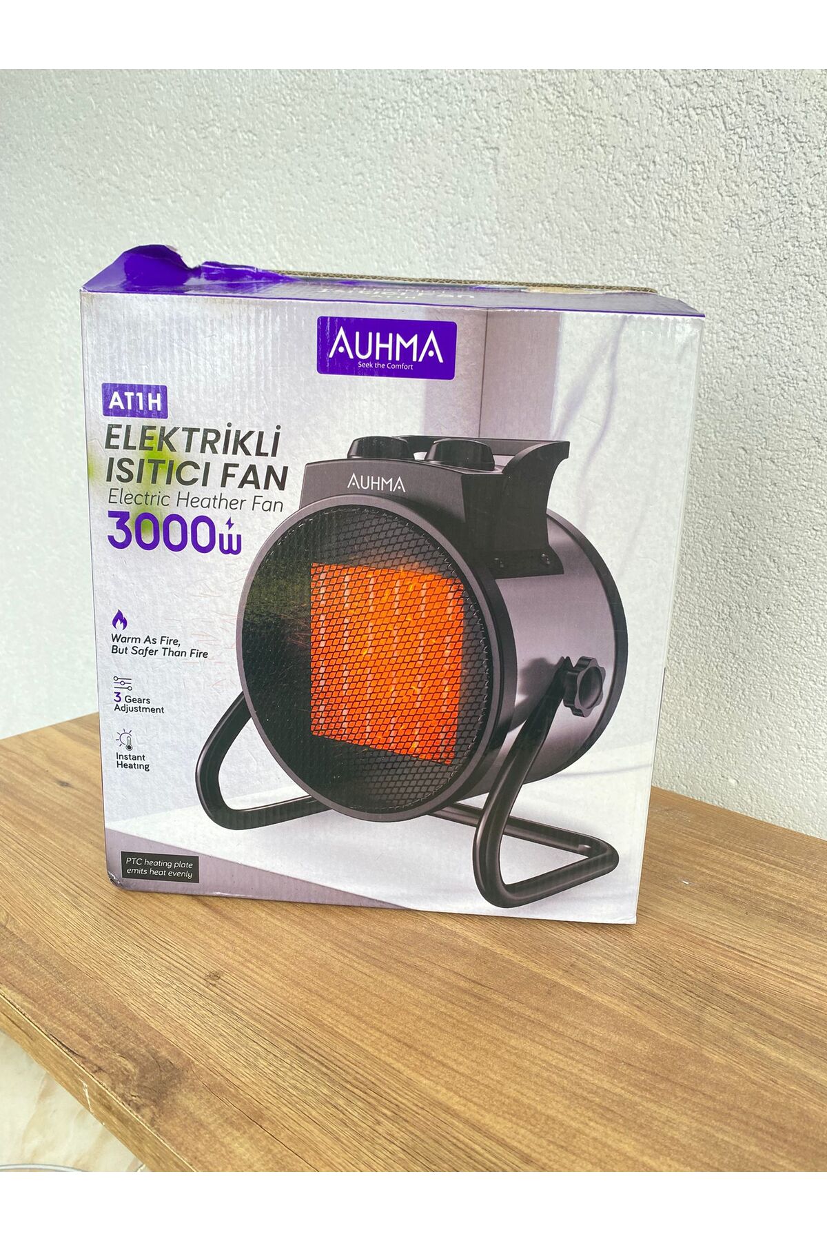 Fanlı Isıtıcı Elektrikli 3000W Fan 2.5 Kg 27x17x28.5 Cm Gri Renk Isıtıcı Havayı Kurutmaz 5