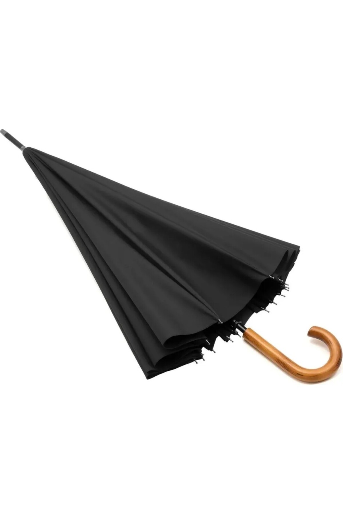 Protokol Şemsiyesi Business Umbrella Black Özel İşlenmiş Ağaç Saplı Premium Kılıflı Şemsiye 3