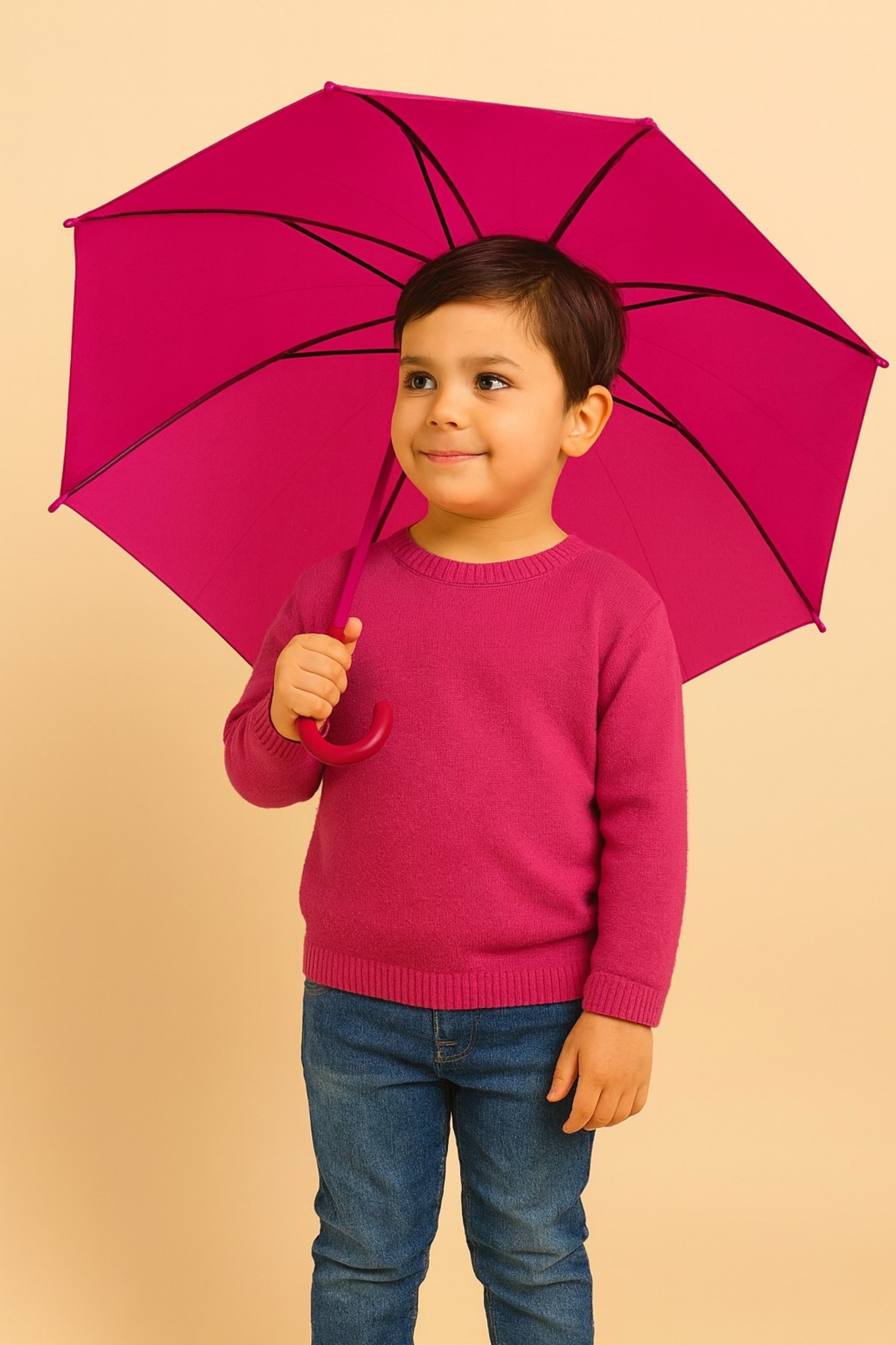 Renkli Şemsiye Çocuk Şemsiyesi Yeşil-Pembe-Mavi-Sarı-Mor-Kırmızı Renkli Düdüklü Şemsiye 4