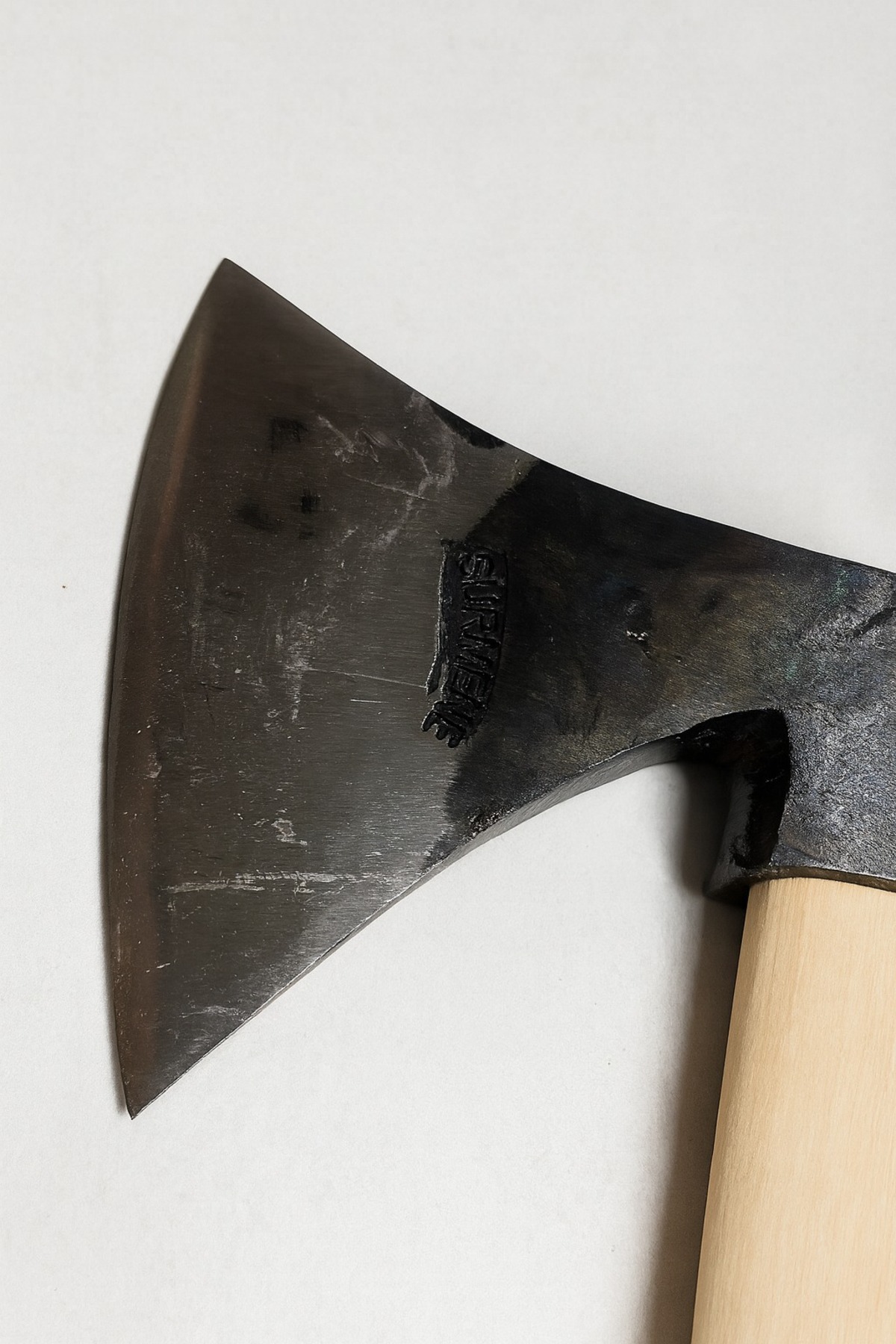 Sürmene El Dövmesi Oval Balta Nacak Makas Çeliği Üretimi Kamp Kemik Odun 600gr 4