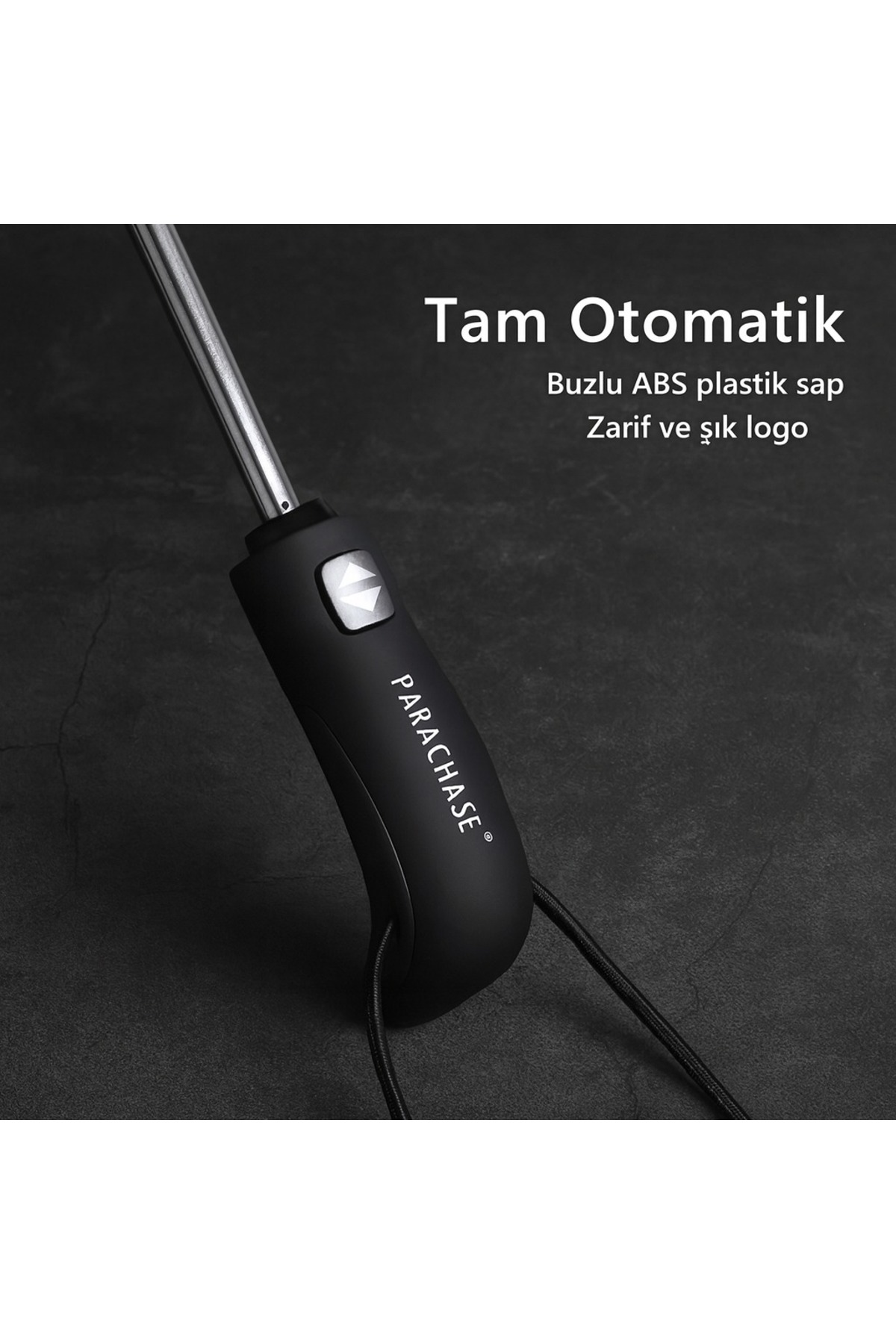 Parachase 12 Telli Fiber Glass Şemsiye Katlanır Siyah Şemsiye Premium Kalite Kılıflı UV dayanıklı 5