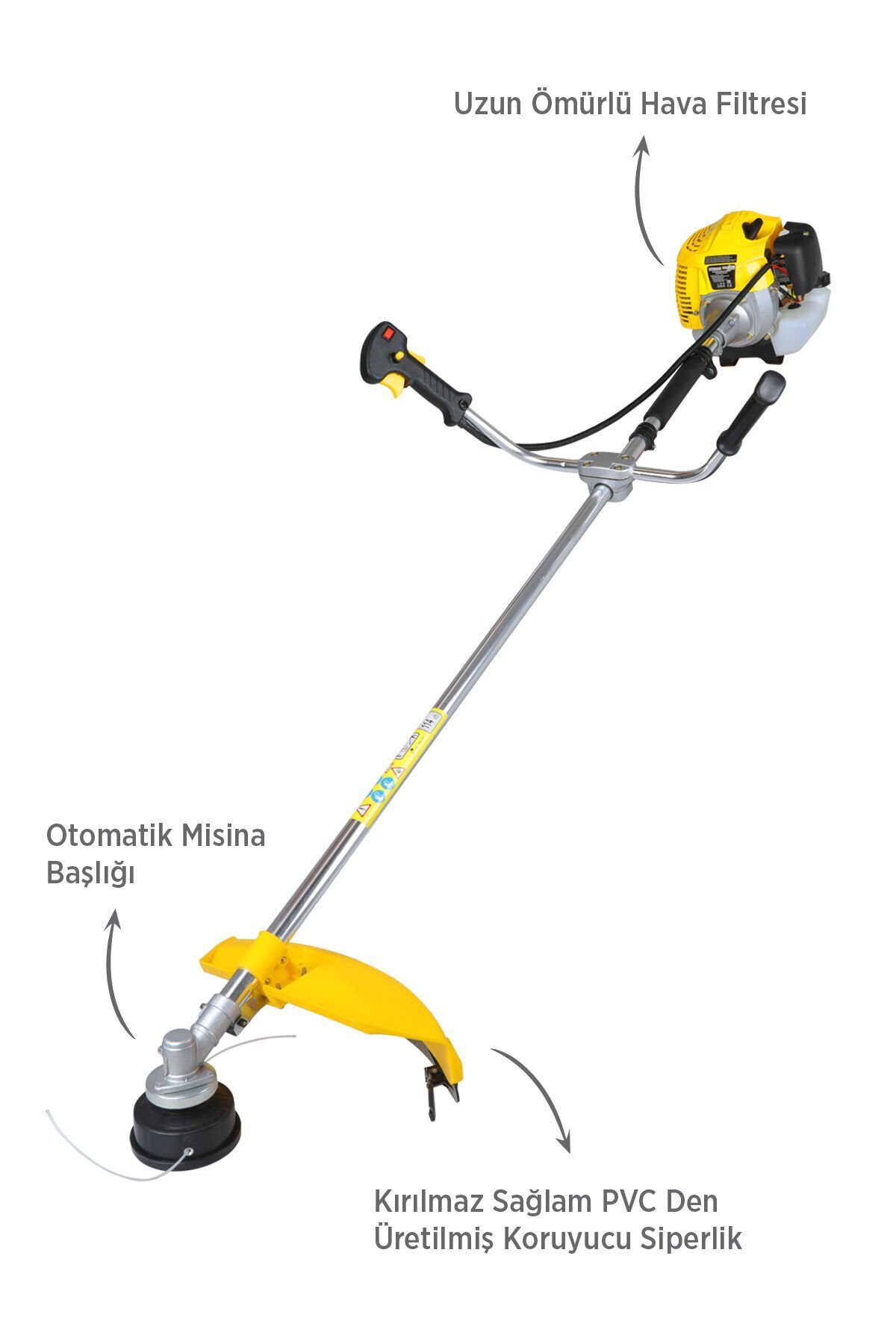 RTM9632SET Benzinli Yan Tip Tırpan 3'lü Set -Eldiven-Tırpan Misinası 3