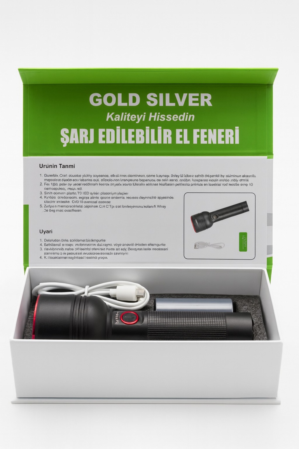 GS-3500 Şarj Edilebilir El Feneri | TG LED, 1500 Lümen, Su Geçirmez Zoomlu 4