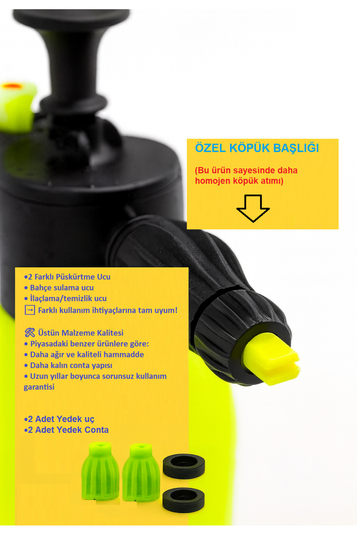 Araba Yıkama Pompası Özel Köpük Uçlu Köpük Püskürtme Pompası 2 Litre 4