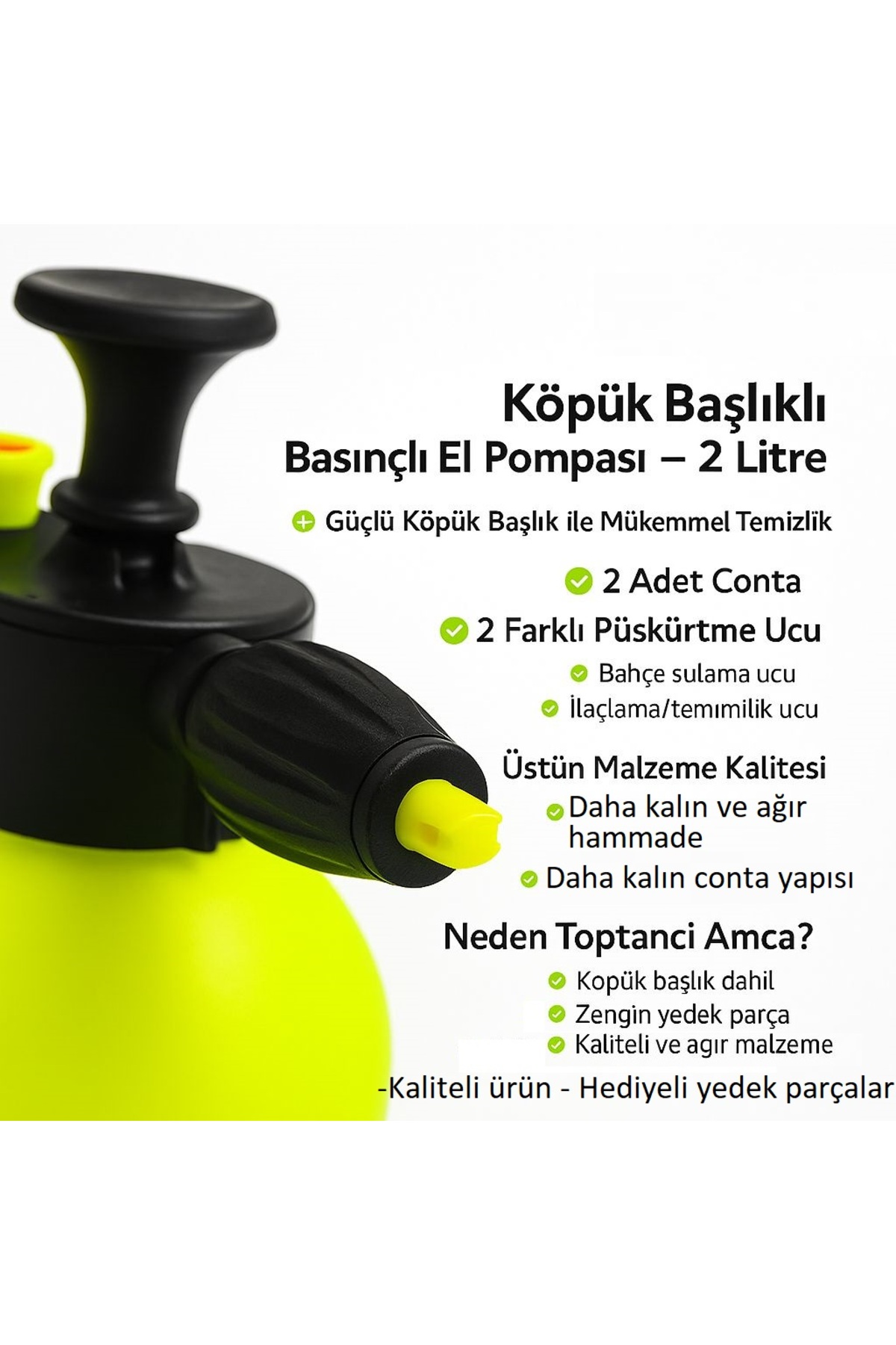 Araba Yıkama Pompası Özel Köpük Uçlu Köpük Püskürtme Pompası 2 Litre 2