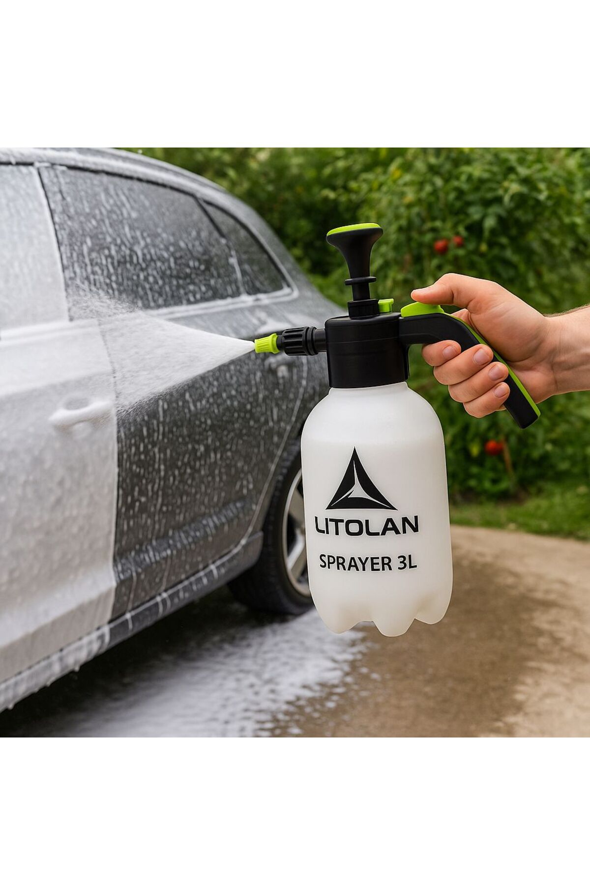 3 Litre Basınçlı El Pompası Bahçe İlaçlama ve Sulama Spreyi | Uzatmalı Nozullu 4