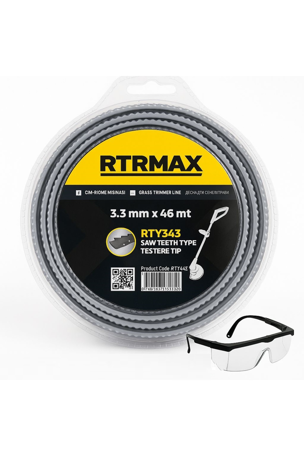 OT BİÇME SETİ MİSİNE GÖZLÜK TIRTIKLI MİSİNE 1.SINIF MİSİNE 46M 3.3MM RTY343 3