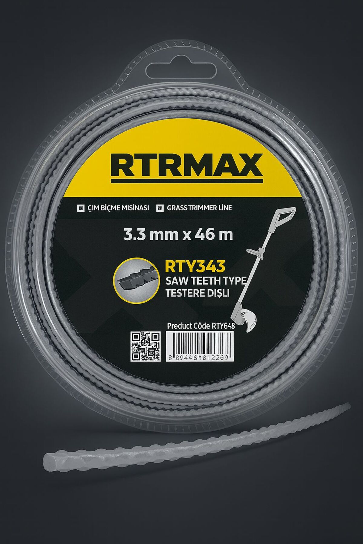 OT BİÇME SETİ MİSİNE GÖZLÜK TIRTIKLI MİSİNE 1.SINIF MİSİNE 46M 3.3MM RTY343 5