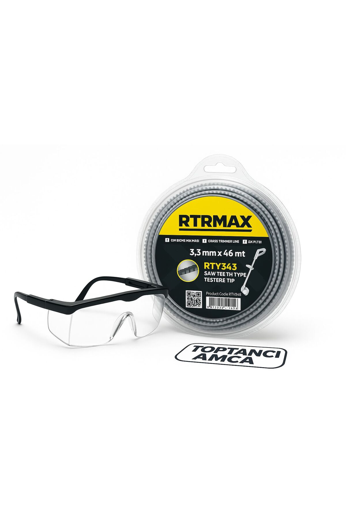 OT BİÇME SETİ MİSİNE GÖZLÜK TIRTIKLI MİSİNE 1.SINIF MİSİNE 46M 3.3MM RTY343