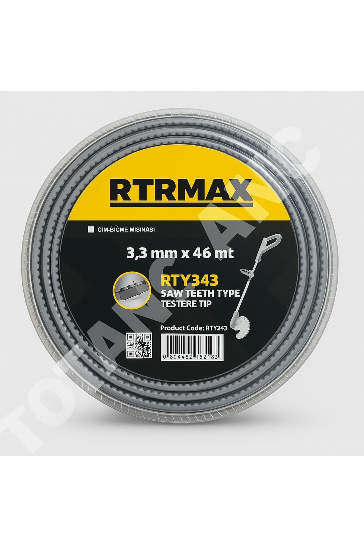 OT BİÇME SETİ MİSİNE GÖZLÜK VE MASKE TIRTIKLI MİSİNE 46M 3.3MM RTY343 5