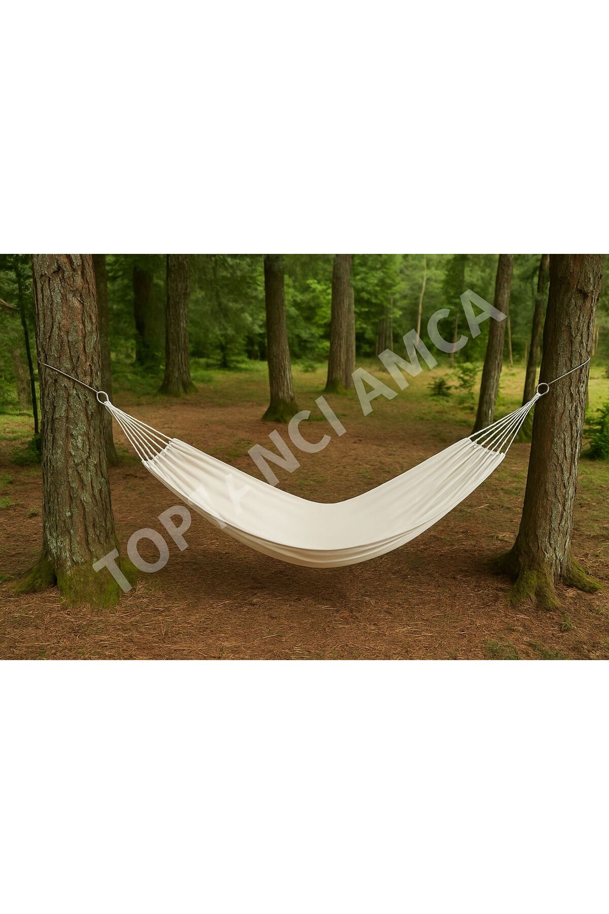 Taşınabilir File Çantalı Katlanabilir Salıncak Hamak Seti – 120x180 cm, 6 m İp Dahil, Bej Kumaş 4