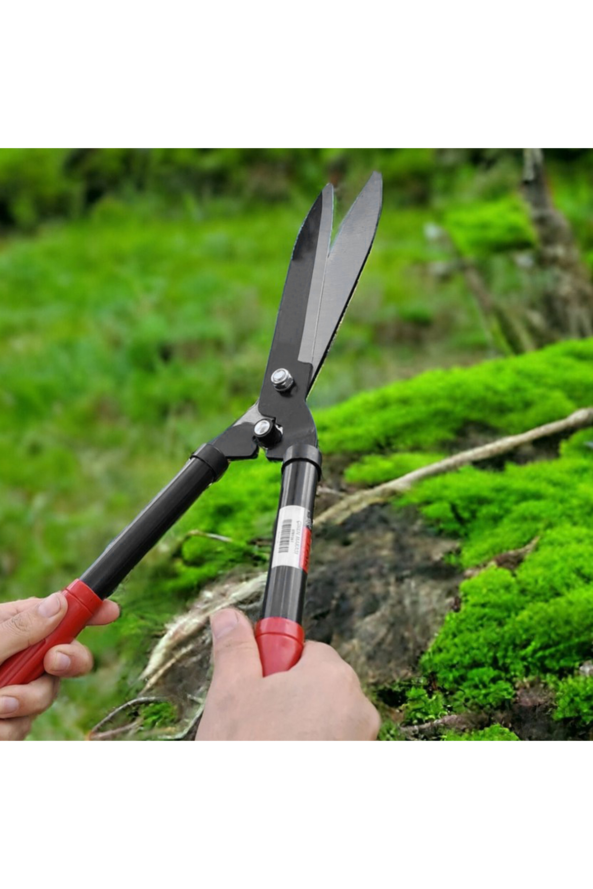 Plastik Saplı Eğri Çim Budama Makası Çalı Çimen Biçme Kesme Makas 50 cm Keskin Metal Bıçkı 1 Adet 5