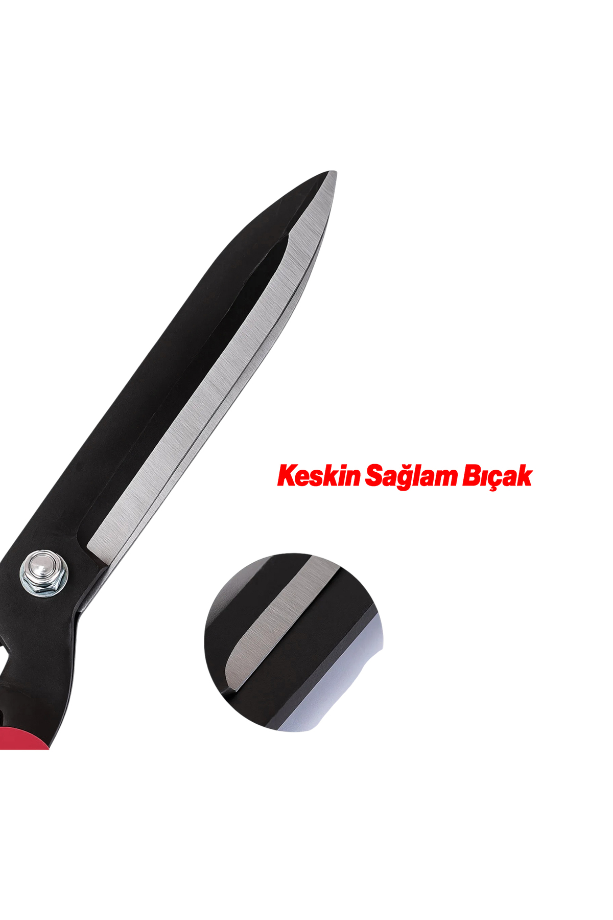 Plastik Saplı Eğri Çim Budama Makası Çalı Çimen Biçme Kesme Makas 50 cm Keskin Metal Bıçkı 1 Adet 4
