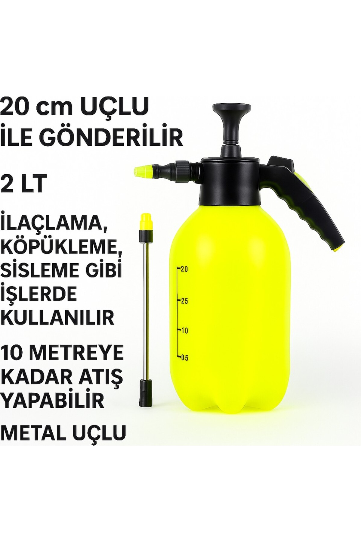 Basınçlı Köpük Pompası Hem Köpük Başlıklı hem Uzatma Borulu Püskürtme Pompası 2 Litre 3